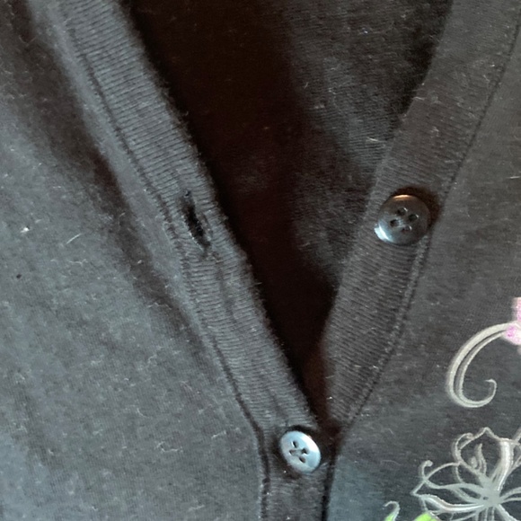 Disney Tinker Bell Black Button Hood Sweater Dress top Glitter 7 / 8 Girls - Picture 12 of 12